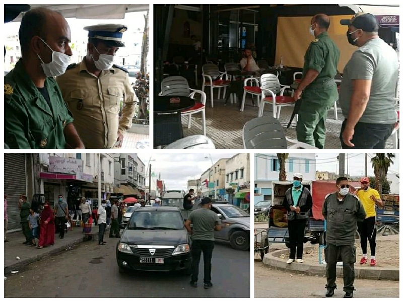 سلطات آزمور تشن حملة لتحرير الملك العام ولمراقبة الاجراءات الاحترازية ضد مخاطر كورونا