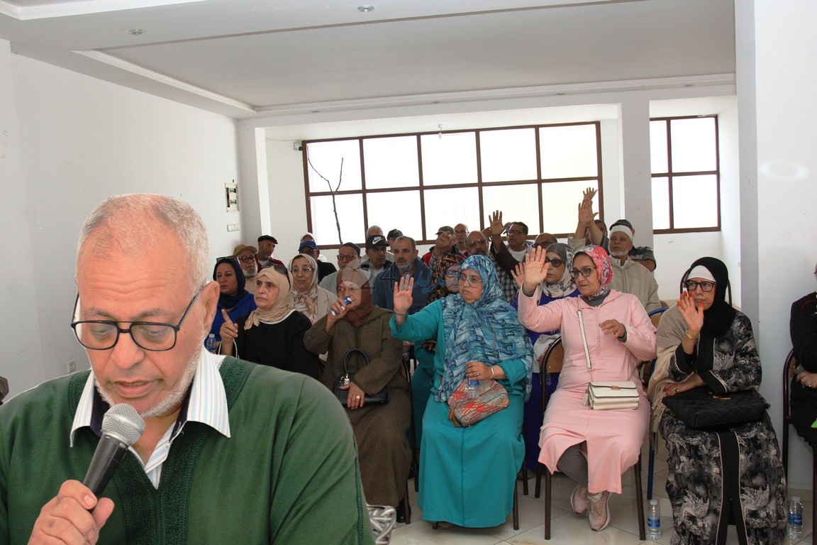 بالصور ... انتخاب محمد العرباوي  لولاية ثانية على رأس جمعية  متقاعدي الفوسفاط للتنمية والسلم بالجديدة